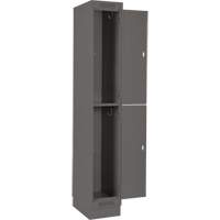 Clean Line Lockers, 2 -tier, 12" x 12" x 76", Steel, Charcoal, Rivet (Assembled) Seaboard Timber Mart