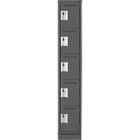 Assembled Clean Line Personal Effects Lockers, 5 -tier, 15" x 76" x 12", Steel Seaboard Timber Mart