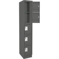 Assembled Clean Line Personal Effects Lockers, 5 -tier, 15" x 76" x 12", Steel Seaboard Timber Mart