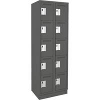Assembled Clean Line Personal Effects Lockers, 5 -tier, Bank of 2, 12" x 76" x 24", Steel Seaboard Timber Mart