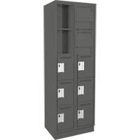 Assembled Clean Line Personal Effects Lockers, 5 -tier, Bank of 2, 12" x 76" x 24", Steel Seaboard Timber Mart