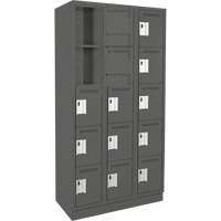 Assembled Clean Line Personal Effects Lockers, 5 -tier, Bank of 3, 15" x 76" x 36", Steel Seaboard Timber Mart