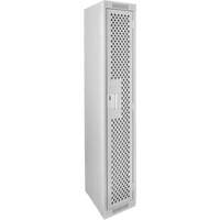 Clean Line Lockers, 12" x 12" x 72", Steel, Grey, Rivet (Assembled), Perforated Seaboard Timber Mart