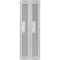Clean Line Lockers, Bank of 2, 24" x 18" x 72", Steel, Grey, Rivet (Assembled), Perforated Seaboard Timber Mart