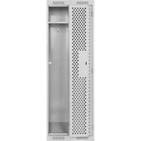 Clean Line Lockers, Bank of 2, 24" x 18" x 72", Steel, Grey, Rivet (Assembled), Perforated Seaboard Timber Mart