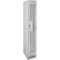 Clean Line Lockers, 12" x 18" x 76", Steel, Grey, Rivet (Assembled), Perforated Seaboard Timber Mart