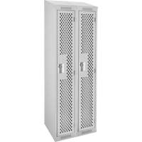 Clean Line Lockers, Bank of 2, 24" x 18" x 78", Steel, Grey, Rivet (Assembled), Perforated Seaboard Timber Mart