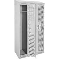 Clean Line Lockers, Bank of 3, 36" x 18" x 78", Steel, Grey, Rivet (Assembled), Perforated Seaboard Timber Mart