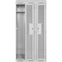 Clean Line Lockers, Bank of 3, 36" x 18" x 78", Steel, Grey, Rivet (Assembled), Perforated Seaboard Timber Mart