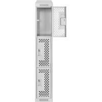 Clean Line Lockers, 3 -tier, 12" x 18" x 78", Steel, Grey, Rivet (Assembled), Perforated Seaboard Timber Mart