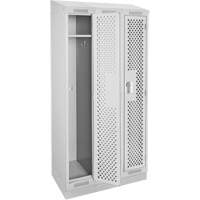 Clean Line Lockers, Bank of 3, 36" x 12" x 82", Steel, Grey, Rivet (Assembled), Perforated Seaboard Timber Mart