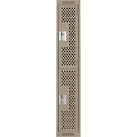 Clean Line Lockers, 2 -tier, 12" x 12" x 72", Steel, Beige, Rivet (Assembled), Perforated Seaboard Timber Mart