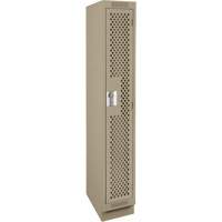 Clean Line Lockers, 12" x 18" x 76", Steel, Beige, Rivet (Assembled), Perforated Seaboard Timber Mart