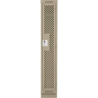 Clean Line Lockers, 12" x 18" x 76", Steel, Beige, Rivet (Assembled), Perforated Seaboard Timber Mart