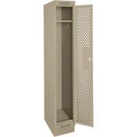Clean Line Lockers, 12" x 18" x 76", Steel, Beige, Rivet (Assembled), Perforated Seaboard Timber Mart