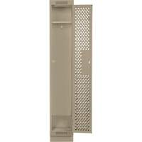 Clean Line Lockers, 12" x 18" x 76", Steel, Beige, Rivet (Assembled), Perforated Seaboard Timber Mart