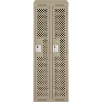 Clean Line Lockers, Bank of 2, 24" x 18" x 78", Steel, Beige, Rivet (Assembled), Perforated Seaboard Timber Mart