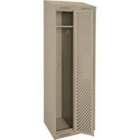 Clean Line Lockers, Bank of 2, 24" x 18" x 78", Steel, Beige, Rivet (Assembled), Perforated Seaboard Timber Mart