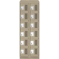 Assembled Lockerettes Clean Line Perforated Economy Lockers, 6 -tier, Bank of 2, 18" x 72" x 12", Steel Seaboard Timber Mart