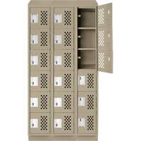 Assembled Lockerettes Clean Line Perforated Economy Lockers, 6 -tier, Bank of 3, 18" x 72" x 12", Steel Seaboard Timber Mart