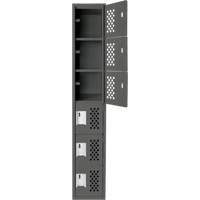 Assembled Lockerettes Clean Line Perforated Economy Lockers, 6 -tier, 18" x 72" x 12", Steel Seaboard Timber Mart