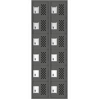 Assembled Lockerettes Clean Line Perforated Economy Lockers, 6 -tier, Bank of 2, 18" x 72" x 12", Steel Seaboard Timber Mart