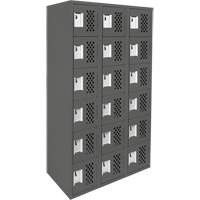 Assembled Lockerettes Clean Line Perforated Economy Lockers, 6 -tier, Bank of 3, 18" x 72" x 12", Steel Seaboard Timber Mart