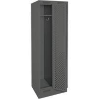 Clean Line Lockers, Bank of 2, 24" x 18" x 76", Steel, Charcoal, Rivet (Assembled), Perforated Seaboard Timber Mart