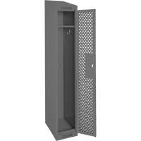 Clean Line Lockers, 12" x 18" x 78", Steel, Charcoal, Rivet (Assembled), Perforated Seaboard Timber Mart