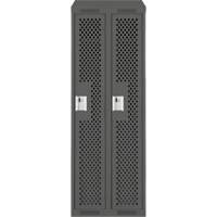 Clean Line Lockers, Bank of 2, 24" x 18" x 78", Steel, Charcoal, Rivet (Assembled), Perforated Seaboard Timber Mart