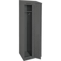 Clean Line Lockers, Bank of 2, 24" x 18" x 78", Steel, Charcoal, Rivet (Assembled), Perforated Seaboard Timber Mart