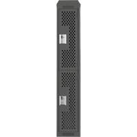 Clean Line Lockers, 2 -tier, 12" x 18" x 78", Steel, Charcoal, Rivet (Assembled), Perforated Seaboard Timber Mart