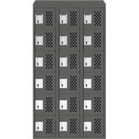 Assembled Lockerettes Clean Line Perforated Economy Lockers, 6 -tier, Bank of 3, 18" x 72" x 12", Steel Seaboard Timber Mart
