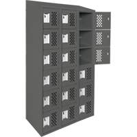 Assembled Lockerettes Clean Line Perforated Economy Lockers, 6 -tier, Bank of 3, 18" x 72" x 12", Steel Seaboard Timber Mart