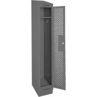 Clean Line Lockers, 12" x 12" x 82", Steel, Charcoal, Rivet (Assembled), Perforated Seaboard Timber Mart