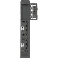Clean Line Lockers, 3 -tier, 12" x 18" x 82", Steel, Charcoal, Rivet (Assembled), Perforated Seaboard Timber Mart