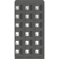 Assembled Lockerettes Clean Line Perforated Economy Lockers, 6 -tier, Bank of 3, 18" x 72" x 12", Steel Seaboard Timber Mart