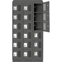 Assembled Lockerettes Clean Line Perforated Economy Lockers, 6 -tier, Bank of 3, 18" x 72" x 12", Steel Seaboard Timber Mart