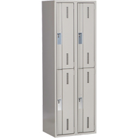 Concorde Heavy-Duty Lockers, 2 -tier, Bank of 2, 24" x 18" x 72", Steel, Grey, Welded (Assembled) Seaboard Timber Mart