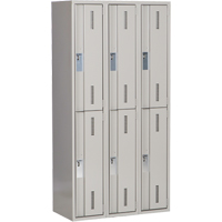 Concorde Heavy-Duty Lockers, 2 -tier, Bank of 3, 36" x 18" x 72", Steel, Grey, Welded (Assembled) Seaboard Timber Mart