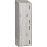Concorde Heavy-Duty Lockers, 2 -tier, Bank of 2, 24" x 18" x 78", Steel, Grey, Welded (Assembled) Seaboard Timber Mart
