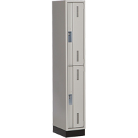 Concorde Heavy-Duty Lockers, 2 -tier, 12" x 18" x 76", Steel, Grey, Welded (Assembled) Seaboard Timber Mart