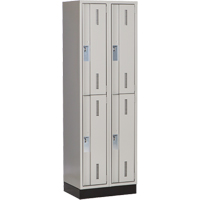 Casiers robustes Concorde, 2 niveaux, Bloc de 2, 24" x 18" x 76", Acier, Gris, Soud&eacute; (assembl&eacute;) Seaboard Timber Mart