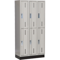 Casiers robustes Concorde, 2 niveaux, Bloc de 3, 36" x 18" x 76", Acier, Gris, Soud&eacute; (assembl&eacute;) Seaboard Timber Mart