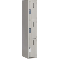 Concorde Heavy-Duty Lockers, 3 -tier, 12" x 18" x 72", Steel, Grey, Welded (Assembled) Seaboard Timber Mart