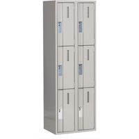 Concorde Heavy-Duty Lockers, 3 -tier, Bank of 2, 24" x 18" x 72", Steel, Grey, Welded (Assembled) Seaboard Timber Mart