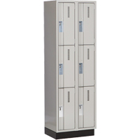 Concorde Heavy-Duty Lockers, 3 -tier, Bank of 2, 24" x 18" x 76", Steel, Grey, Welded (Assembled) Seaboard Timber Mart