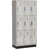 Casiers robustes Concorde, 3 niveaux, Bloc de 3, 36" x 18" x 76", Acier, Gris, Soud&eacute; (assembl&eacute;) Seaboard Timber Mart