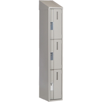 Concorde Heavy-Duty Lockers, 3 -tier, 12" x 18" x 78", Steel, Grey, Welded (Assembled) Seaboard Timber Mart