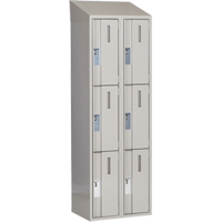 Concorde Heavy-Duty Lockers, 3 -tier, Bank of 2, 24" x 18" x 78", Steel, Grey, Welded (Assembled) Seaboard Timber Mart